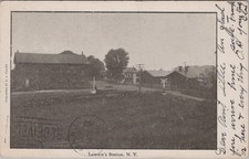 Lamsons Station New York NY DLW RR Crossing Crossbuck Depot Fuller 1908 Postcard picture