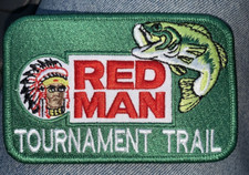 Red Man Fishing Tournament Tobacco Vintage Style Retro Iron Sew On Patch Cap Hat picture