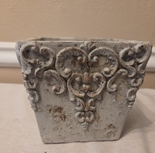 Vintage Country Ornate Scrollwork Terracotta Planter — Shabby Chic picture