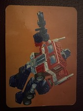 1985 Hasbro Transformers Action Cards # 1 Optimus Prime Card picture