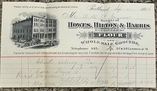 1886 HOWES, HILTON & HARRIS FLOUR INVOICE RECEIPT PORTLAND BUILDING picture