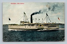 Steamer Old Colony Plymouth Line Ship Postcard Posted 1912 Atlantic Beach MA picture