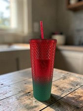 Disney Theme Park Starbucks Mickey Mouse Christmas Holiday Studded 24oz Tumbler picture