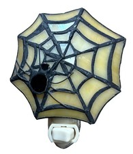 Rainbow Art Glass Spider Web Stained Glass Night Light picture
