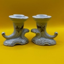 VTG PAIR OF PORCELAIN CANDLESTICKS CANDLE HOLDERS 