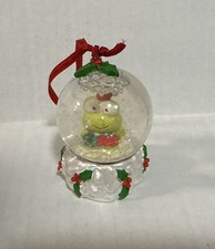 Sanrio Smiles Keroppi Christmas Waterglobe Ornament Glitter 2.5” Tall EUC picture