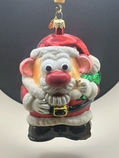 Vtg 1997 Christopher Radko Hasbro Mr. Potato Head Santa Glass Christmas Ornament picture