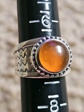 Sterling Silver Carnelian Ring, Size 7, Crystals & Stones, Mineral Specimen picture