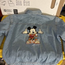 VNTG 90s' RARE Walt Disney Jerry Leigh Mickey Mouse Size L Denim Jean Jacket ✨ picture