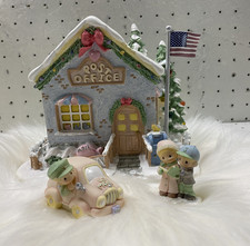 Vintage Hawthorne Village Precious Moments Holly-Day Post Office Christmas picture