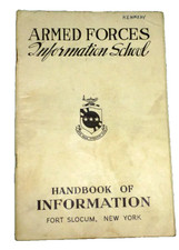 VINTAGE BOOKLET ARMED FORCES INFORMATION SCHOOL FORT SLOCUM NEW YORK NY 1952 picture