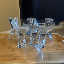 Southern Living at Home Tribeca Martini Glasses Bubble Stem MCM Made in Poland picture