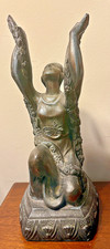 1920's La Belle Art Deco Joan Of Arc Spelter Table Lamp Base for Restoration picture