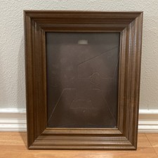 Classic Wood Picture Frame Vintage 10x13” Dark Brown Step Molding picture
