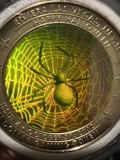 Vintage Riviera Casino $10 Hologram Token Double-Sided Rare Spider & Web & Cat picture