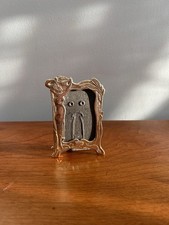 Antique EP Zinc Small Picture Frame Art Nouveau Style Goddess Woman Patina Read picture
