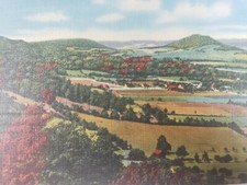 C 1957 Aerial Birds Eye Panoramic View of Northeastern PA Linen Vintage Postcard picture