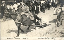 Salamanca NY Indian parade on horseback c1900s-10s Real Photo Postcard bhn picture