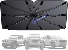 [2025 Upgraded] Windshield Sun Shade Umbrella - Foldable Car Sunshade for Jeep W picture