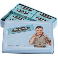 Black Jack (Blackjack) Gum Vintage Collectors Tin with 10 Packs of Blackjack Gum picture