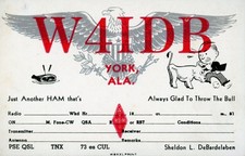 Vintage Amateur Radio QSL Printer's Sample, 1940's, W4IDB, York, AL picture