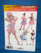 Simplicity Sewing Pattern Misses Costume Sz 6-12 Uncut 2789 MAP picture