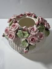 VTG Jolie Fleurs Bone China Round Vase By Seymour Mann Roses picture