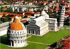 The Famous La Piazza Dei Miracoli Aerial View Pisa Italy Vintage Postcard TPQ26 picture