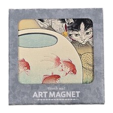 Magnet Ukiyo-e Hokurai Katsushika Japan brand ceramics Mino ware tiles Cat  picture