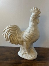 GORGEOUS 14” Tall French Country White Ceramic Rooster 🐓 picture