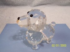 Crystal Cut Glass Dog Figurine New No Box  Approx. 3.25