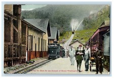 1909 Leaving The Base Summit Depot Train Station Mount Washington NH Postcard picture