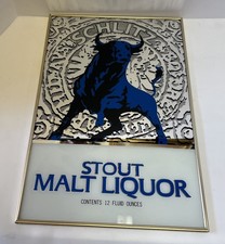Schlitz Stout Malt Liquor Bull Beer Bar Sign Original Vintage 12” X 18” Japan picture