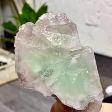 250G Rare transparent green purple cubic fluorite mineral crystal sample/China picture