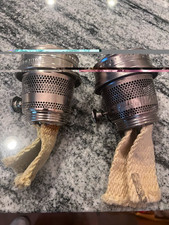 Pair of Aladdin Model 23 Chrome Oil Lamp Burners with Wicks picture