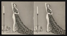 Photo:1926 Flapper Costume Pose Double Exposure Studio Portrait Sideshow picture