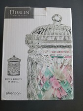 NEW Dublin Crystal Biscuit Barrel Canister Jar By Shannon Godinger NIB Unremoved picture