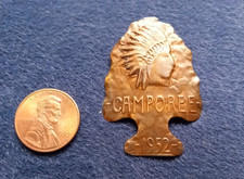rare antique 1952 Boy Scouts of America copper Indian chief arrowhead slide picture