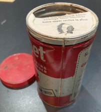 CALUMET Double Acting Baking Powder Tin Can 14 oz 5” tall Paper Seal Intact picture