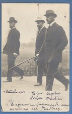 RUSSIA EMPEROR NICHOLAS II  ACCOMPANIED BY TWO PEOPLE VINTAGE PHOTO PC RARE 3213 picture