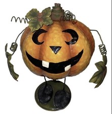 RARE Bouncy fun Springy Metal Jack O Lantern Pumpkin 13.5