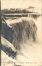 HORSESHOE FALLS IN WINTER real photo postcard rppc NIAGARA ONTARIO CANADA c1910 picture
