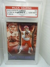 Patrick Mahomes II Chiefs 2018 Panini Playbook Purple #32 graded PAAS Gem Mint 1 picture