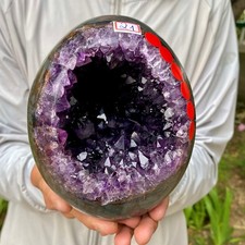 4.62LB High quality Natural Amethyst geode quartz crystal Dinosaur egg healing picture