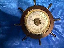Schatz Brass Holosteric Compensated Ship's Wheel Style Wall Barometer-Accurate picture