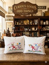 Vintage 1950s Hillbilly Humor Pillowcases Set Ma and Pa Ozark Kitsch Americana picture