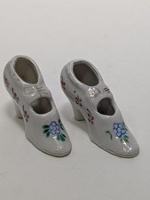 Vintage Hand Painted Porcelain Pair of Shoes from  Japan picture