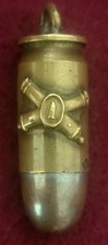 WWI US Coastal Artillery Trench Art Watch Fob Pendant 1913 USC Co. 45 Cal Bullet picture
