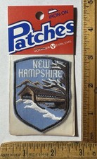 Vintage New Hampshire Covered Bridge Iron On Patch Voyager State Travel Souvenir picture