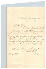 1885 Handwritten Letter Eugene Sargent Family  Stamp Ashland MA Massachusetts picture